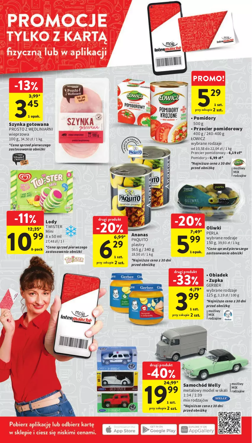 Gazetka promocyjna Intermarche - Gazetka Intermarche - ważna 03.08 do 09.09.2023 - strona 9 - produkty: Ananas, Gerber, Lody, Oliwki, Pomidory, Samochód, Szynka