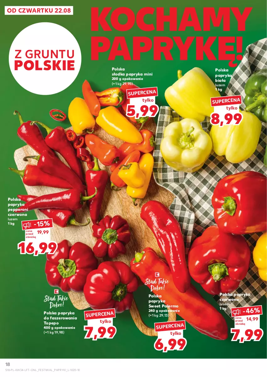 Gazetka promocyjna Kaufland - Gazetka tygodnia - ważna 22.08 do 28.08.2024 - strona 18 - produkty: Fa, Grunt, Koc, Papryka, Papryka biała, Papryka czerwona, Papryka pepperoni, Top