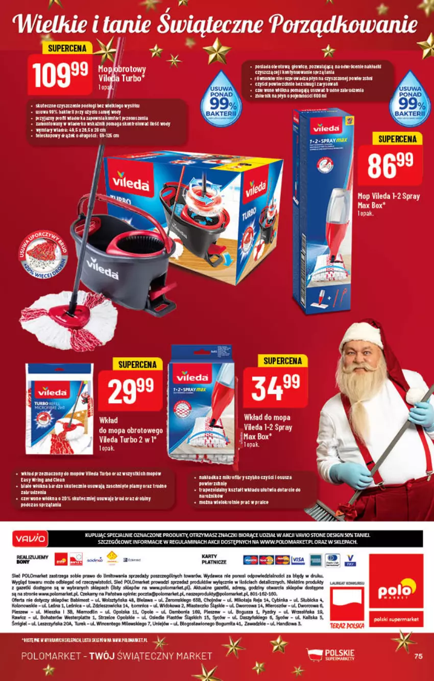 Gazetka promocyjna PoloMarket - Gazetka pomocyjna - ważna 16.11 do 22.11.2022 - strona 75 - produkty: BIC, Dres, Inka, Mop, Narożnik, Piast, Tera, Vileda