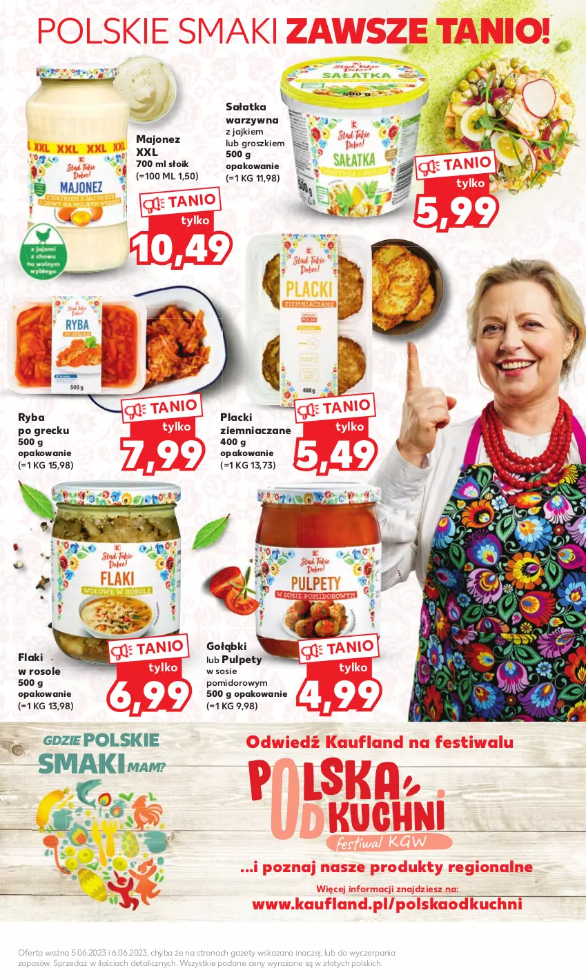 Gazetka promocyjna Kaufland - Mocny Start - ważna 05.06 do 06.06.2023 - strona 13 - produkty: Flaki, Lack, Majonez, Pulpety, Ryba, Ryba po grecku, Sałat, Sałatka, Sałatka warzywna, Sos