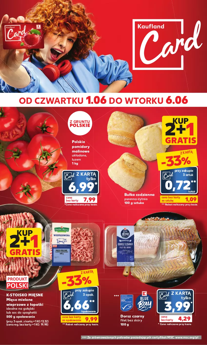 Gazetka promocyjna Kaufland - Mocny Start - ważna 05.06 do 06.06.2023 - strona 16 - produkty: Bułka, Dorsz, Gra, Grunt, Mięso, Mięso mielone, Pomidory, Sos, Spaghetti