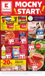 Gazetka promocyjna Kaufland - Mocny Start - Gazetka - ważna od 06.06 do 06.06.2023 - strona 1 - produkty: Kurczak, Kalafior, Dawtona, Sos, Danone, Jogurt, Parówki, Danone Fantasia, Proszek do prania, Dr. Oetker, Pizza, Schweppes, Napój gazowany, Morliny, Fanta, Bryza, Arbuz, Waga, Grunt, Napój, Berlinki, Fa