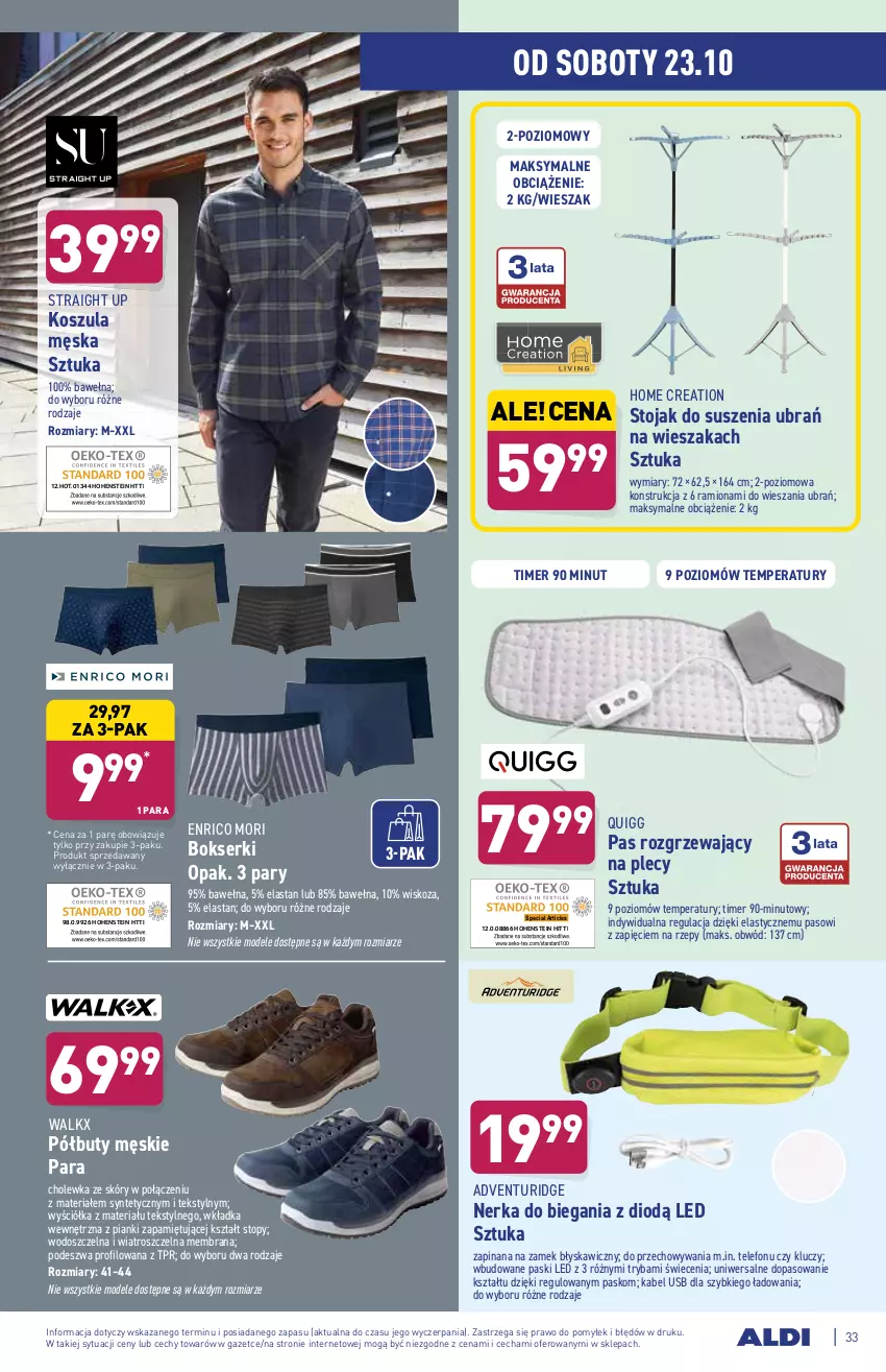 Gazetka promocyjna Aldi - ważna 18.10 do 23.10.2021 - strona 33 - produkty: Bokserki, Buty, Kabel USB, Kosz, Koszula, Półbuty, Ryba, Ser, Stojak, Telefon, Top, Wełna, Wieszak