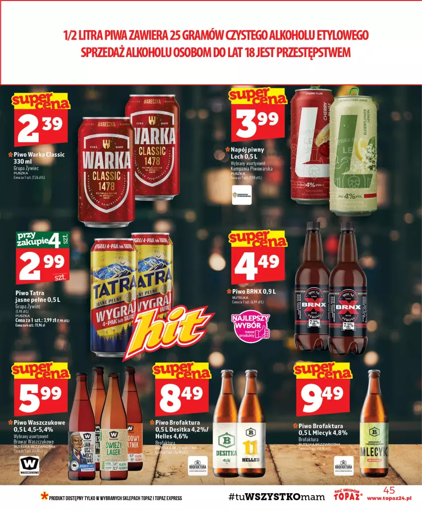 Gazetka promocyjna Topaz - Gazetka - ważna 03.09 do 09.09.2026 - strona 45 - produkty: Gra, Napój, Piwa, Piwo, Top