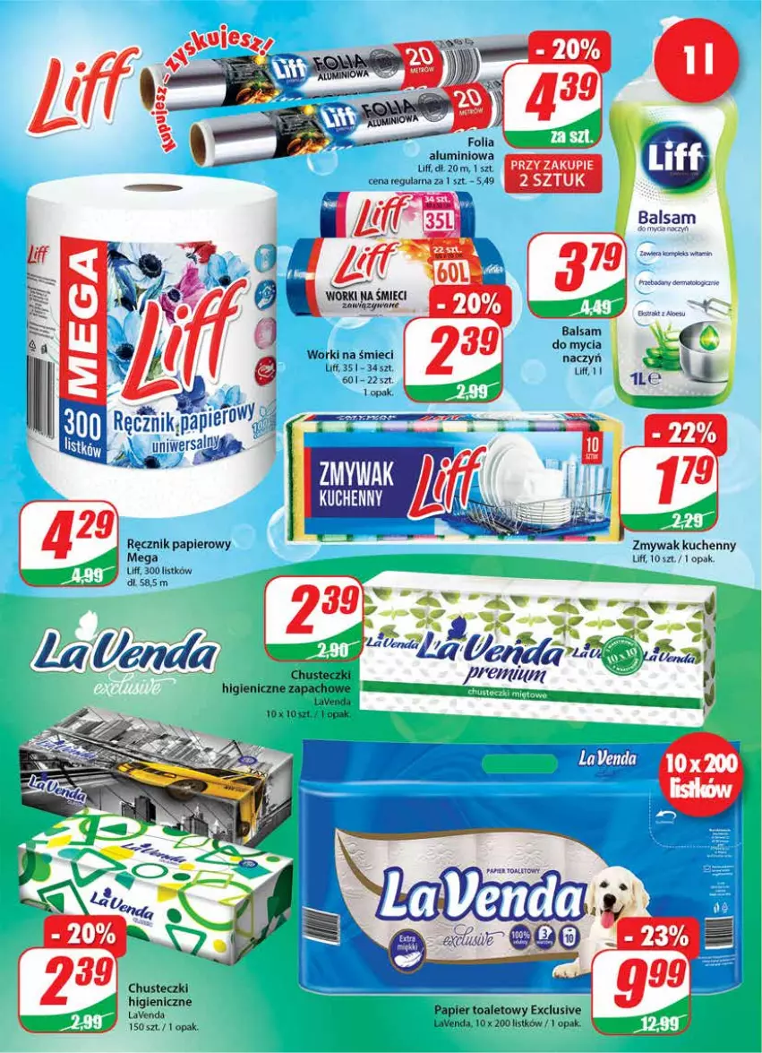 Gazetka promocyjna Dino - Gazetka - ważna 05.01 do 11.01.2022 - strona 18 - produkty: Chusteczki, Papier, Papier toaletowy, Ręcznik, Worki na śmiec, Worki na śmieci