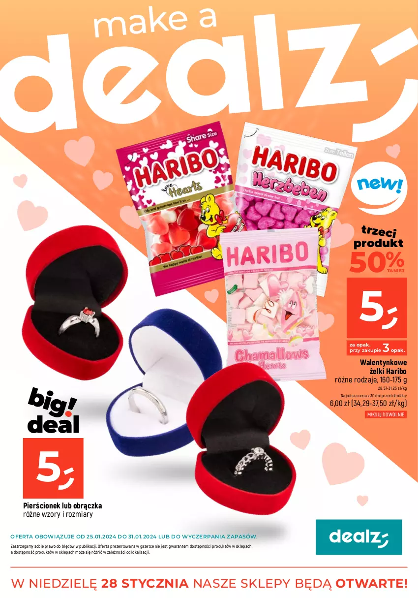 Gazetka promocyjna Dealz - MAKE A DEALZ - ważna 25.01 do 31.01.2024 - strona 1 - produkty: Haribo, Pierścionek