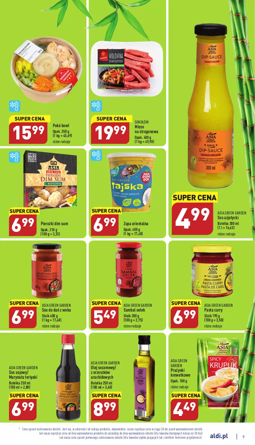 Gazetka promocyjna Aldi - Pełny katalog - ważna 02.01 do 07.01.2022 - strona 9 - produkty: Mięso, Olej, Olej sezamowy, Sezam, Sok, Sokołów, Sos, Sos sojowy, Zupa