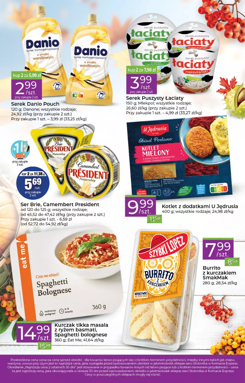 Gazetka promocyjna Stokrotka - Stokrotka Express - ważna 03.11 do 08.11.2023 - strona 2 - produkty: Brie, Camembert, Danio, Danone, Fa, HP, JBL, Kotlet, Kurczak, Ryż, Ser, Serek, Serek puszysty, Spaghetti