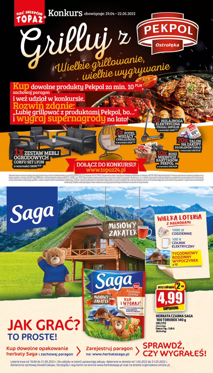 Gazetka promocyjna Topaz - Gazetka - ważna 28.04 do 04.05.2022 - strona 10 - produkty: Czajnik, Czajnik elektryczny, Herbata, Herbata czarna, Mola, Saga, Top