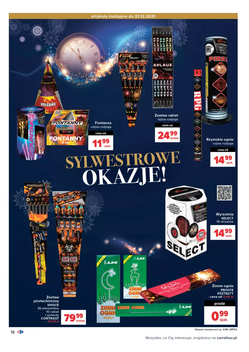 Gazetka promocyjna Carrefour - Gazetka Carrefour - ważna 28.12.2021 do 09.01.2022 - strona 16 - produkty: Petardy, Rzymskie ognie, Strzałów, Wyrzutnia