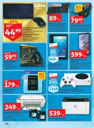 Gazetka promocyjna Auchan - Megapromocje są w cenie Hipermarkety - Gazetka - ważna od 18.05 do 18.05.2022 - strona 44 - produkty: Xbox, Konsola, Podkładka gamingowa, Top, Ser, Por, Gra, Acer, Przewód, Słuchawki, Klawiatura, Mikrofon, Tablet, Tusz, LANA, Podkładka, Kontroler, Mysz, Drukarka, Bateria, Samsung, Gala, Podkład, HP