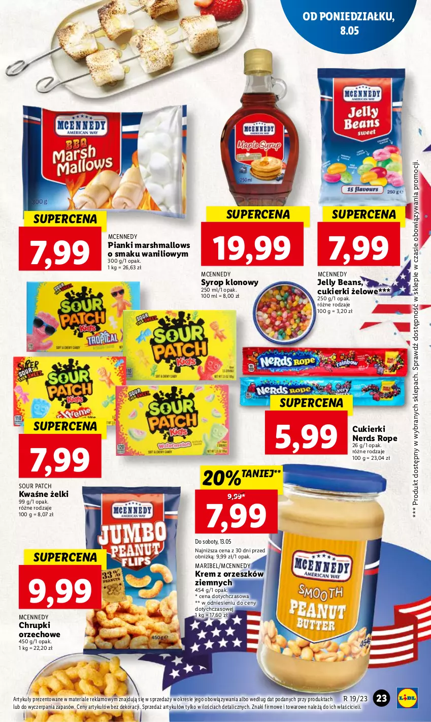 Gazetka promocyjna Lidl - GAZETKA - ważna 08.05 do 10.05.2023 - strona 25 - produkty: Chrupki, Cukier, Cukierki, Jelly beans, Mars, Marshmallows, Syrop