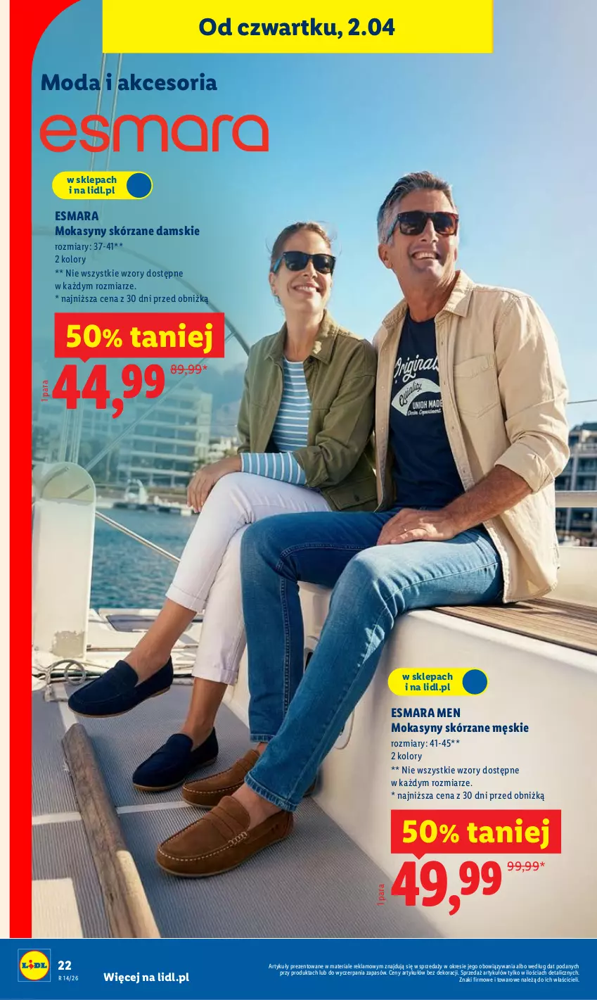 Gazetka promocyjna Lidl - Gazetka ważna od 2.04 do 4.04 - ważna 02.04 do 04.04.2026 - strona 22 - produkty: Moda, Mokasyny