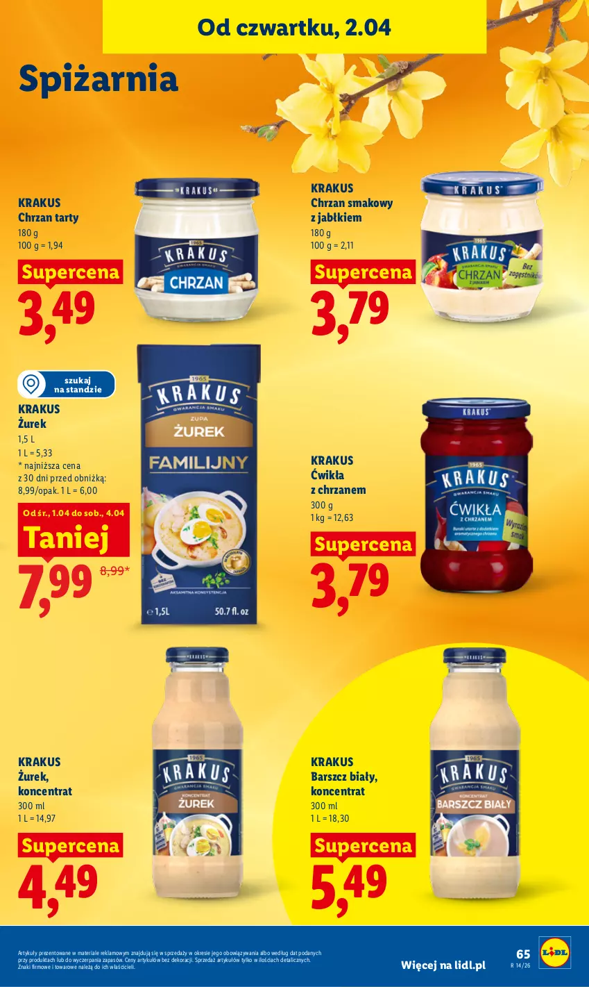 Gazetka promocyjna Lidl - Gazetka ważna od 2.04 do 4.04 - ważna 02.04 do 04.04.2026 - strona 67 - produkty: Chrzan, Krakus