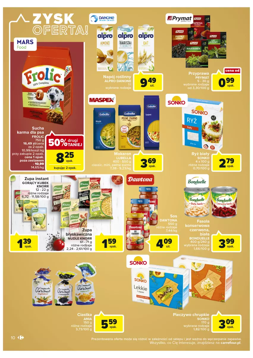 Gazetka promocyjna Carrefour - Gazetka Market - ważna 25.01 do 05.02.2022 - strona 10 - produkty: Alpro, Bell, Bella, Bonduelle, Danone, Fa, Fasola, Knorr, Kosz, Kubek, Laur, Lubella, Mars, Papryka, Papryka słodka, Półka, Prymat, Zupa