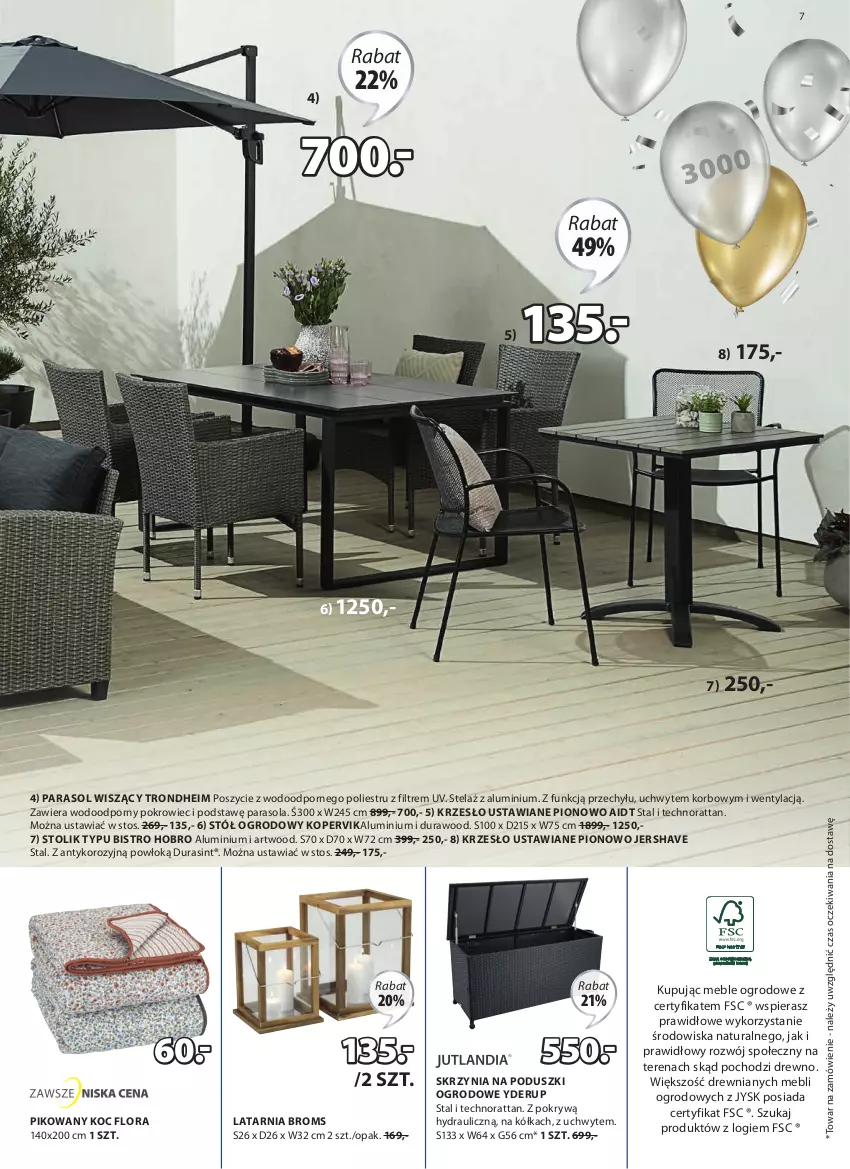 Gazetka promocyjna Jysk - Oferta tygodnia - ważna 12.05 do 25.05.2021 - strona 8 - produkty: Artwood, Flora, Koc, Krzesło, Latarnia, Meble, Parasol, Pokrowiec, Por, Stół, Stolik