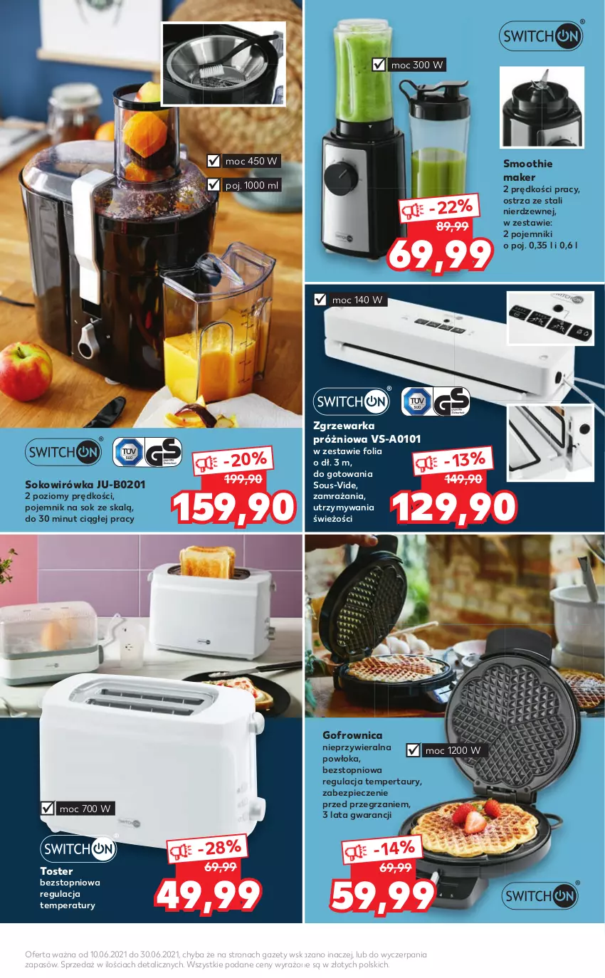 Gazetka promocyjna Kaufland - Oferta specjalna - ważna 10.06 do 30.06.2021 - strona 3 - produkty: Gofrownica, Piec, Pojemnik, Smoothie, Sok, Top, Toster, Warka