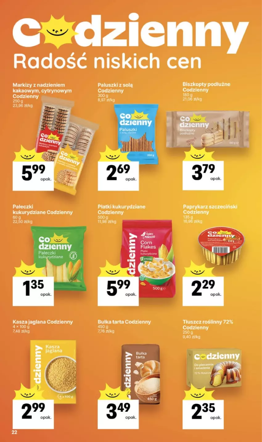 Gazetka promocyjna Delikatesy Centrum - Franczyza DC31 Czwartek - ważna 30.07 do 05.08.2026 - strona 22 - produkty: Bułka, Bułka tarta, Corn flakes, Kakao, Kasza, Kasza jaglana, LANA, Papryka, Paprykarz, Paprykarz szczeciński, Tarta, Tłuszcz roślinny