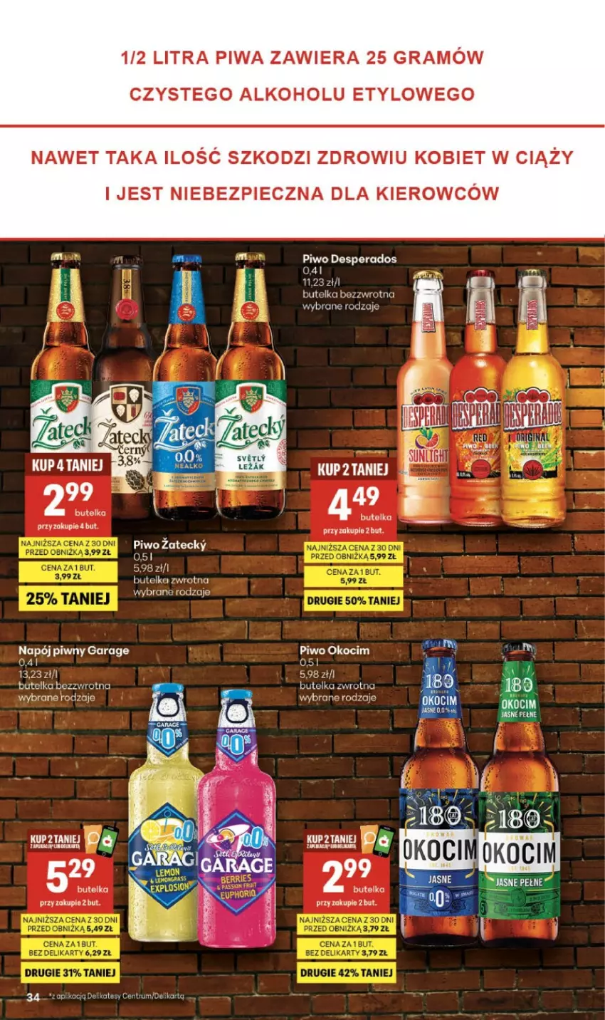 Gazetka promocyjna Delikatesy Centrum - Franczyza DC31 Czwartek - ważna 30.07 do 05.08.2026 - strona 34 - produkty: Desperados, Gin, Gra, Koc, Napój, Okocim, Piec, Piwa, Piwo, Rum