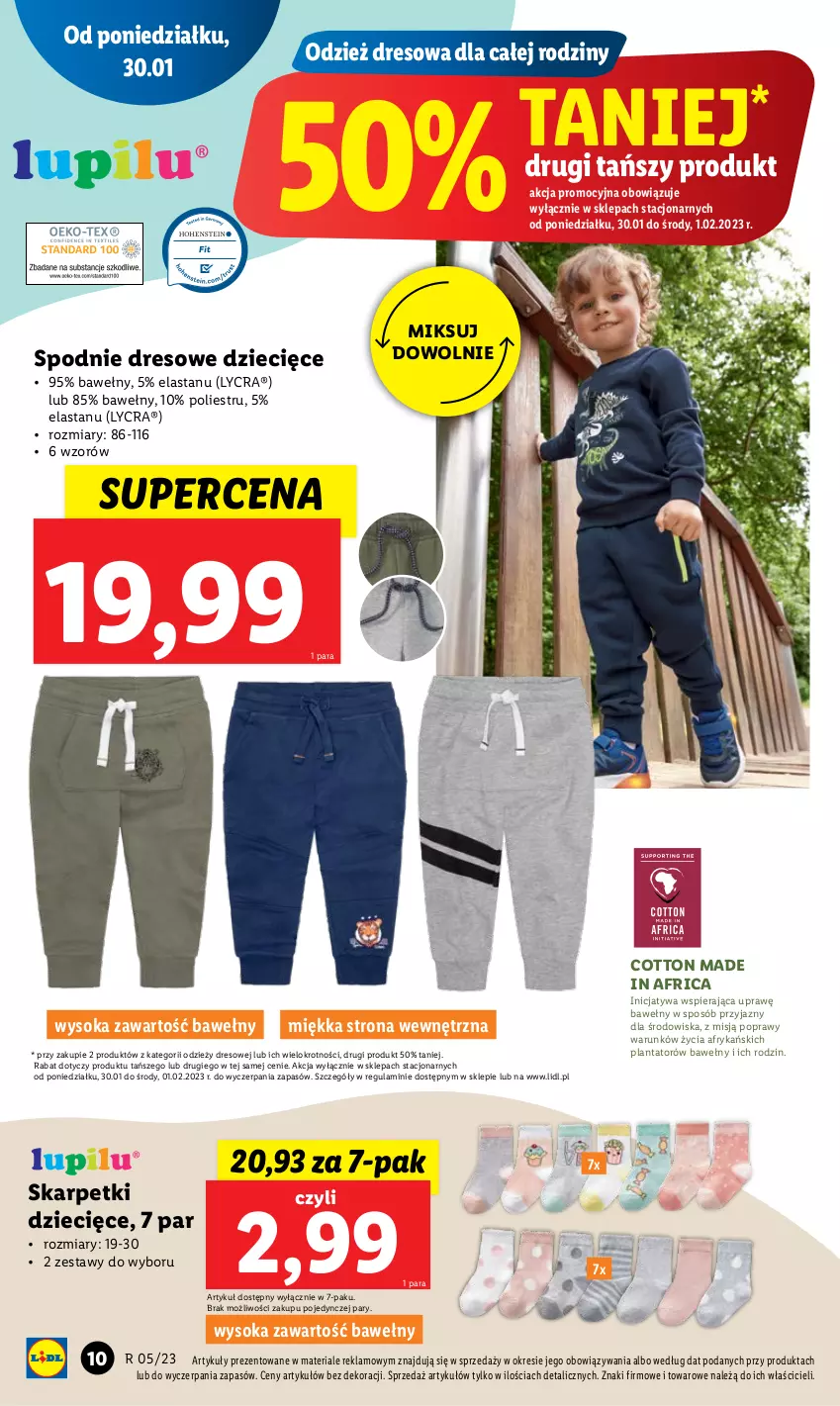 Gazetka promocyjna Lidl - GAZETKA - ważna 30.01 do 04.02.2023 - strona 10 - produkty: Dres, Dzieci, Karp, Skarpetki, Sok, Spodnie, Spodnie dresowe