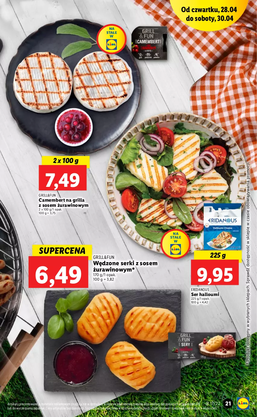 Gazetka promocyjna Lidl - Majówka - ważna 28.04 do 30.04.2022 - strona 21 - produkty: Camembert, Grill, Ser, Sos, Wino