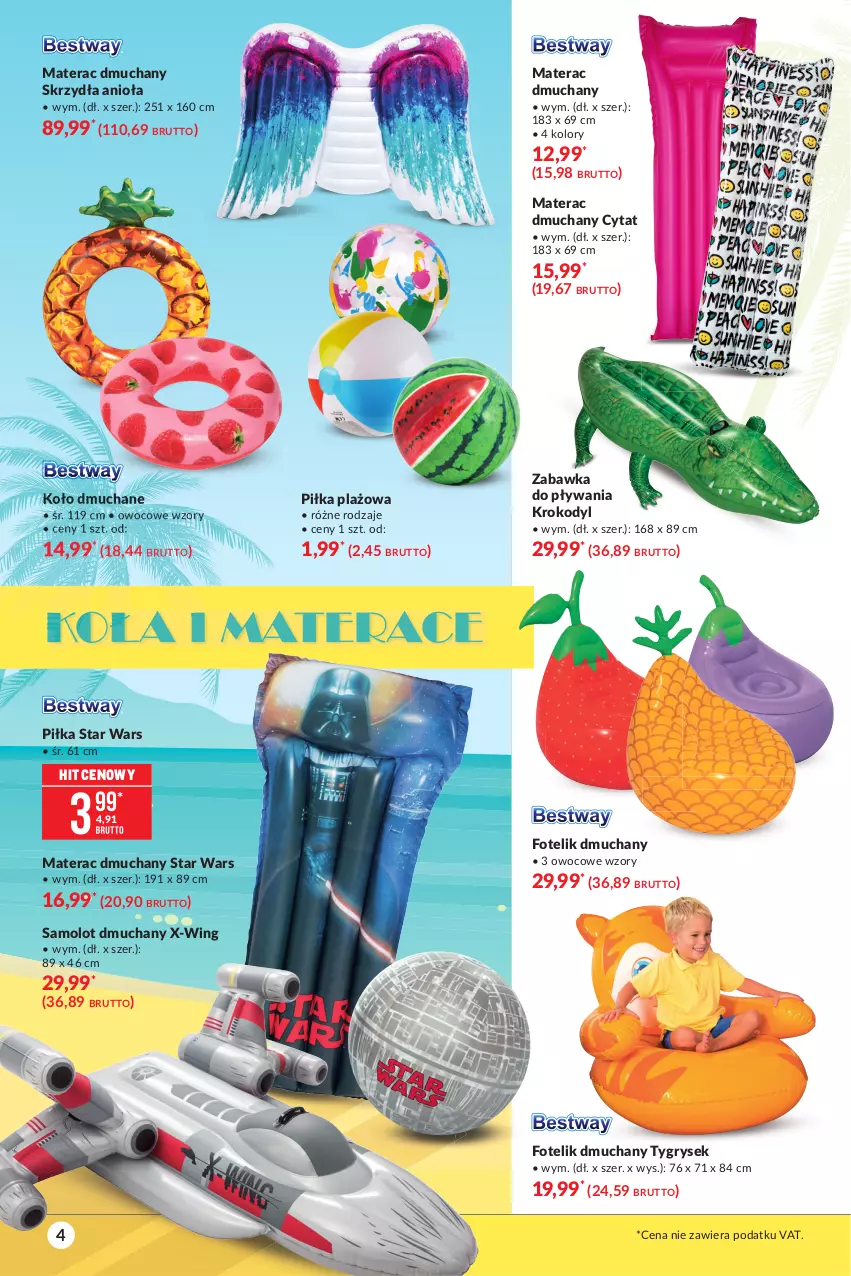 Gazetka promocyjna Makro - [Oferta specjalna] Letni relaks - ważna 29.06 do 12.07.2021 - strona 4 - produkty: Amol, Fotel, Fotelik, Gry, Materac, Materac dmuchany, Samolot, Star Wars, Tera, Zabawka