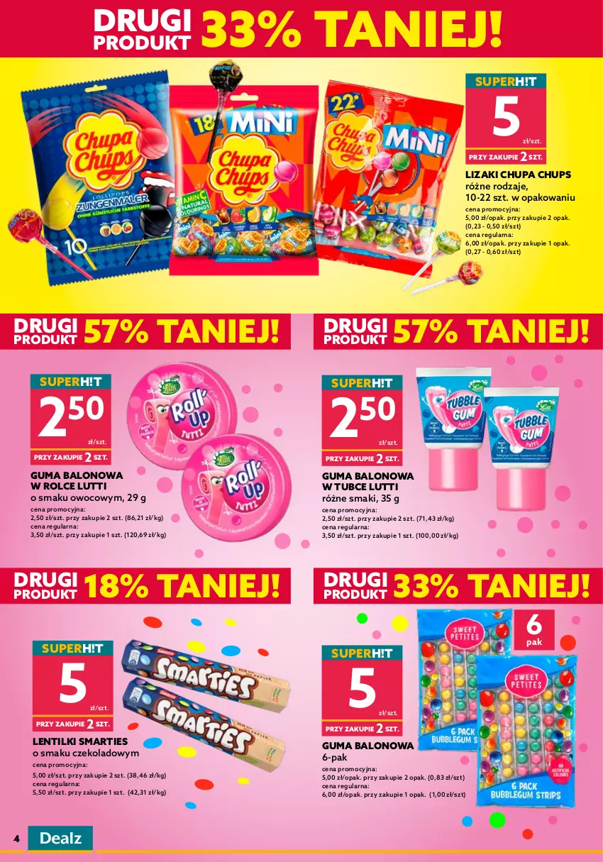 Gazetka promocyjna Dealz - NOWA GAZETKARaz Dwa Trzy Superceny! - ważna 18.05 do 01.06.2022 - strona 4 - produkty: Chupa Chups, Lizaki