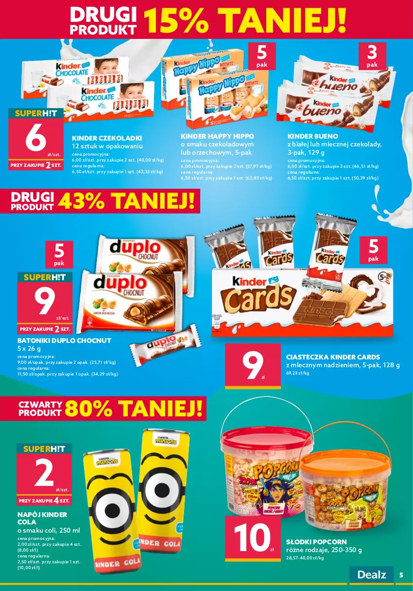 Gazetka promocyjna Dealz - NOWA GAZETKARaz Dwa Trzy Superceny! - ważna 18.05 do 01.06.2022 - strona 5 - produkty: Baton, HiPP, Kinder, Kinder Bueno, Napój, Popcorn, Tonik