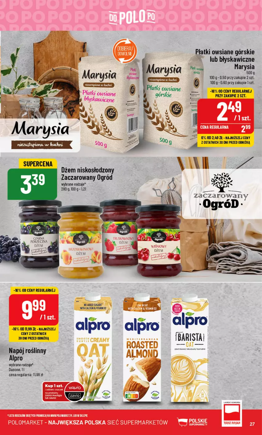 Gazetka promocyjna PoloMarket - Gazetka pomocyjna - ważna 16.08 do 22.08.2023 - strona 27 - produkty: Alpro, Asus, Calcium, Danone, Dżem, Napój, Napój roślinny, Ogród, Płatki owsiane, Por