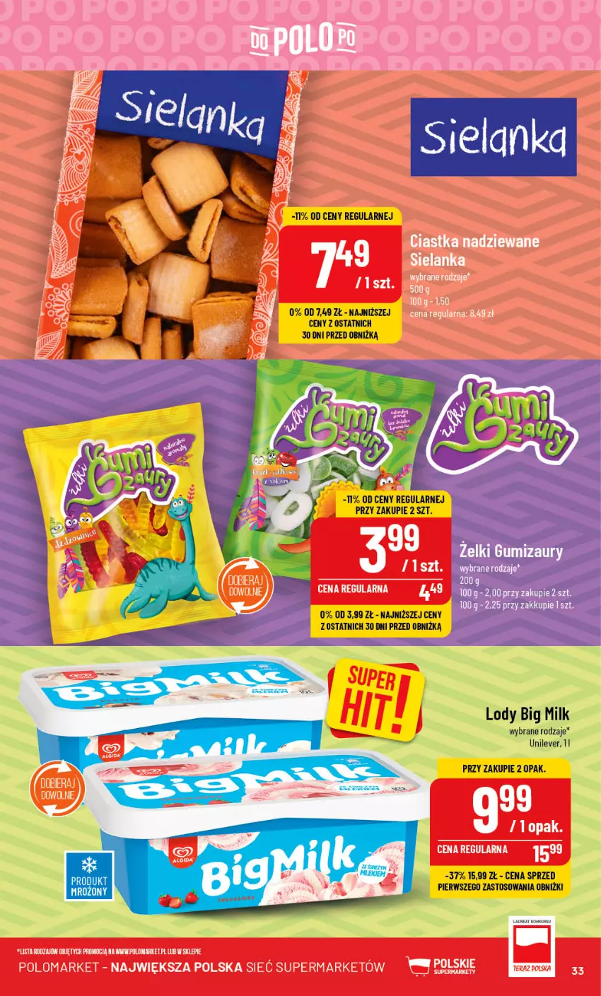 Gazetka promocyjna PoloMarket - Gazetka pomocyjna - ważna 16.08 do 22.08.2023 - strona 33 - produkty: Big Milk, Laur, Lody