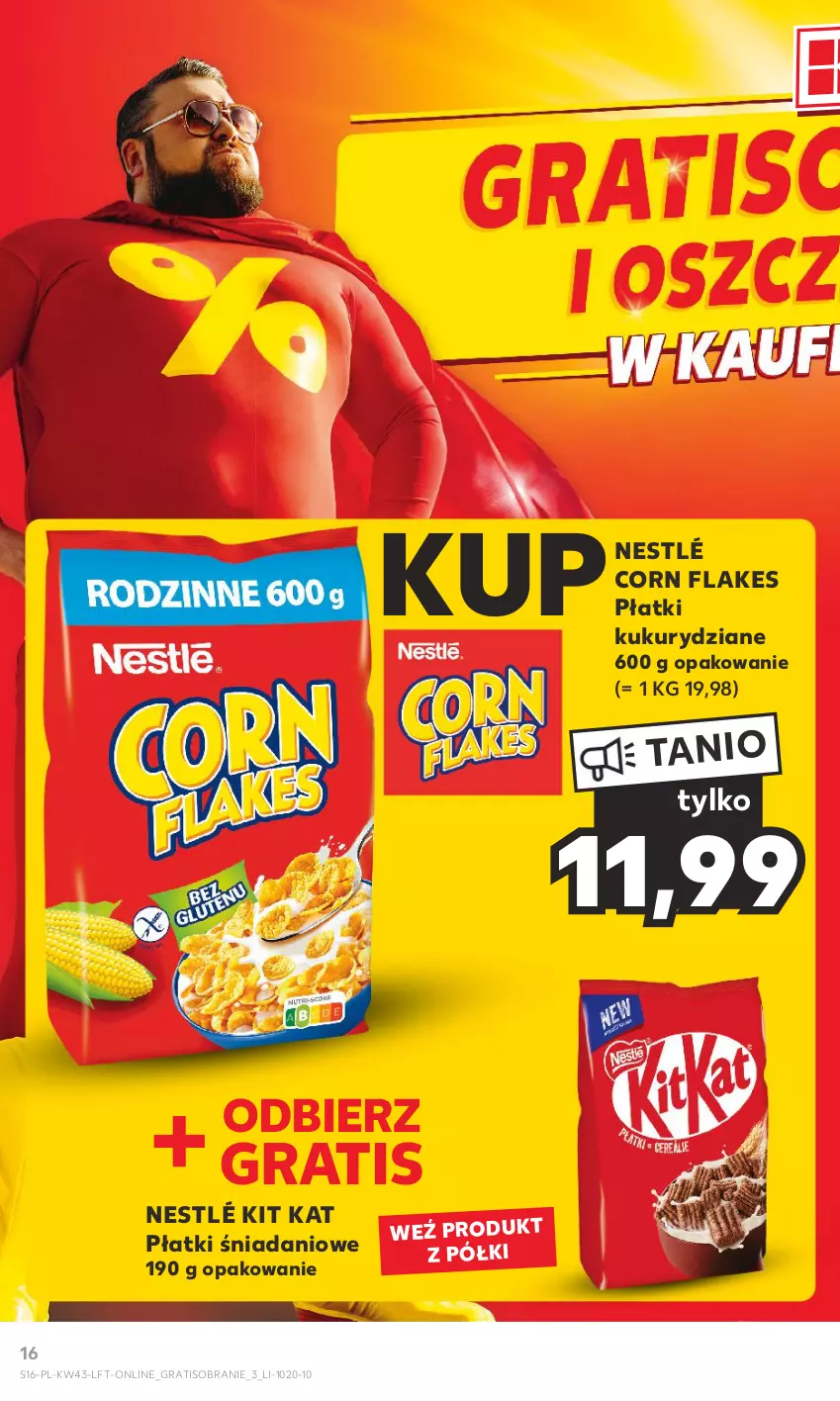 Gazetka promocyjna Kaufland - Gazetka tygodnia - ważna 26.10 do 31.10.2023 - strona 16 - produkty: Corn flakes, Danio, Gra, Kit Kat, Nestlé