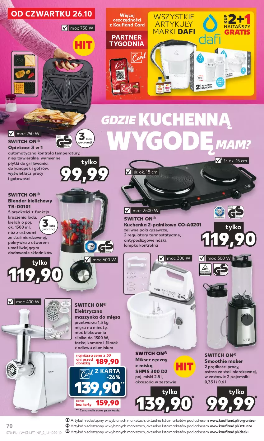 Gazetka promocyjna Kaufland - Gazetka tygodnia - ważna 26.10 do 31.10.2023 - strona 70 - produkty: Blender, Dres, Gra, Grill, Maszynka, Mikser, Mikser ręczny, Organizer, Pojemnik, Ser, Smoothie, Szynka, Termos