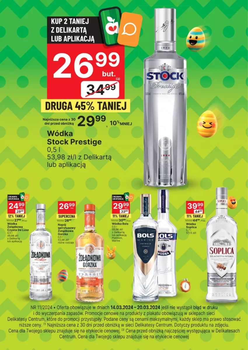 Gazetka promocyjna Delikatesy Centrum - Folder alkoholowy DC11 - ważna 14.03 do 20.03.2024 - strona 1 - produkty: Bols, Napój, Rum, Soplica, Stock, Wódka