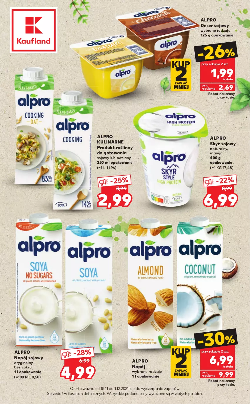 Gazetka promocyjna Kaufland - Oferta specjalna - ważna 18.11 do 01.12.2021 - strona 2 - produkty: Alpro, Deser, Gin, Mango, Napój, Ser