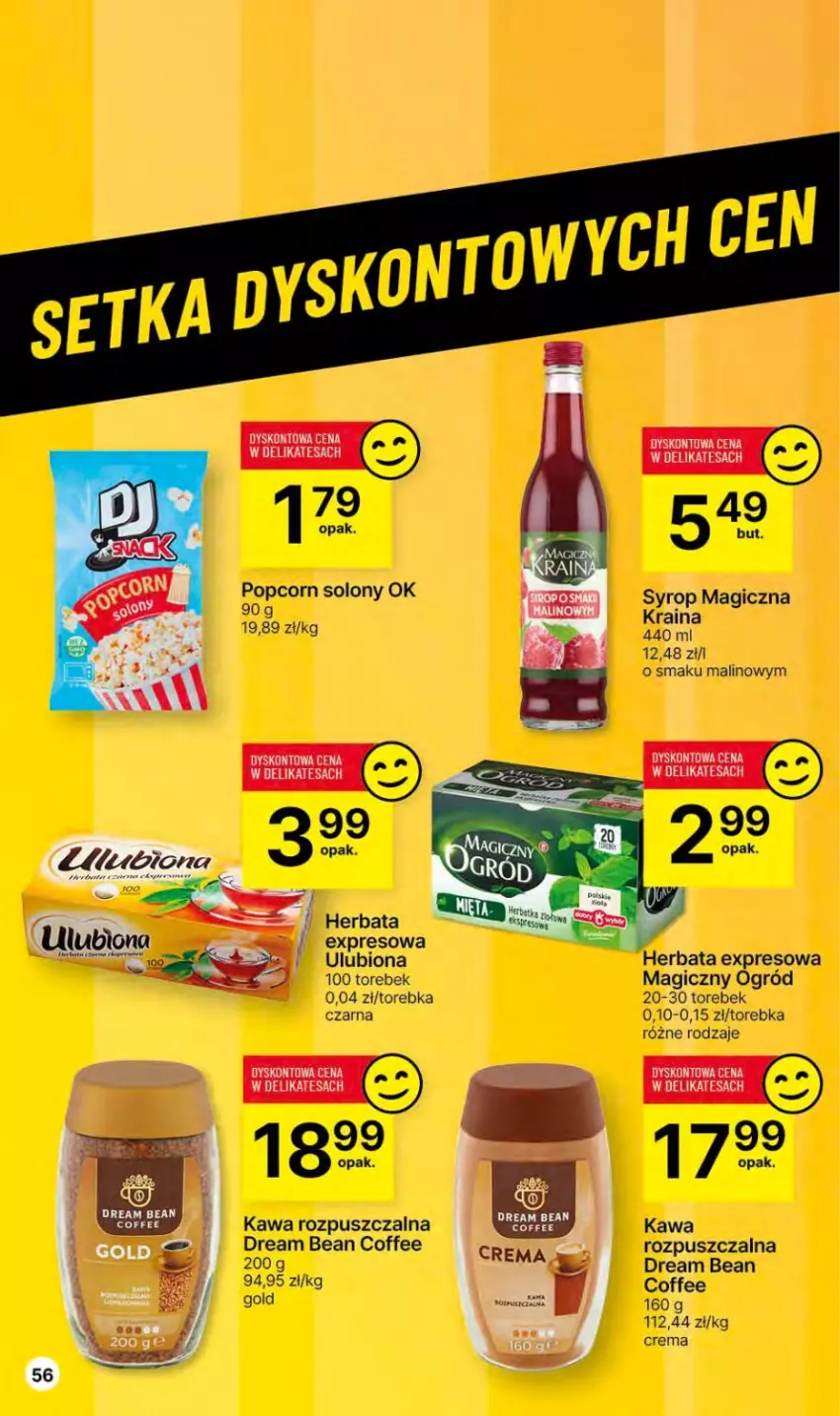 Gazetka promocyjna Delikatesy Centrum - Dyskontowe ceny w Delikatesach Centrum - ważna 14.12 do 26.12.2023 - strona 56 - produkty: Herbata, Kawa, Kawa rozpuszczalna, Ogród, Popcorn, Syrop, Torebka