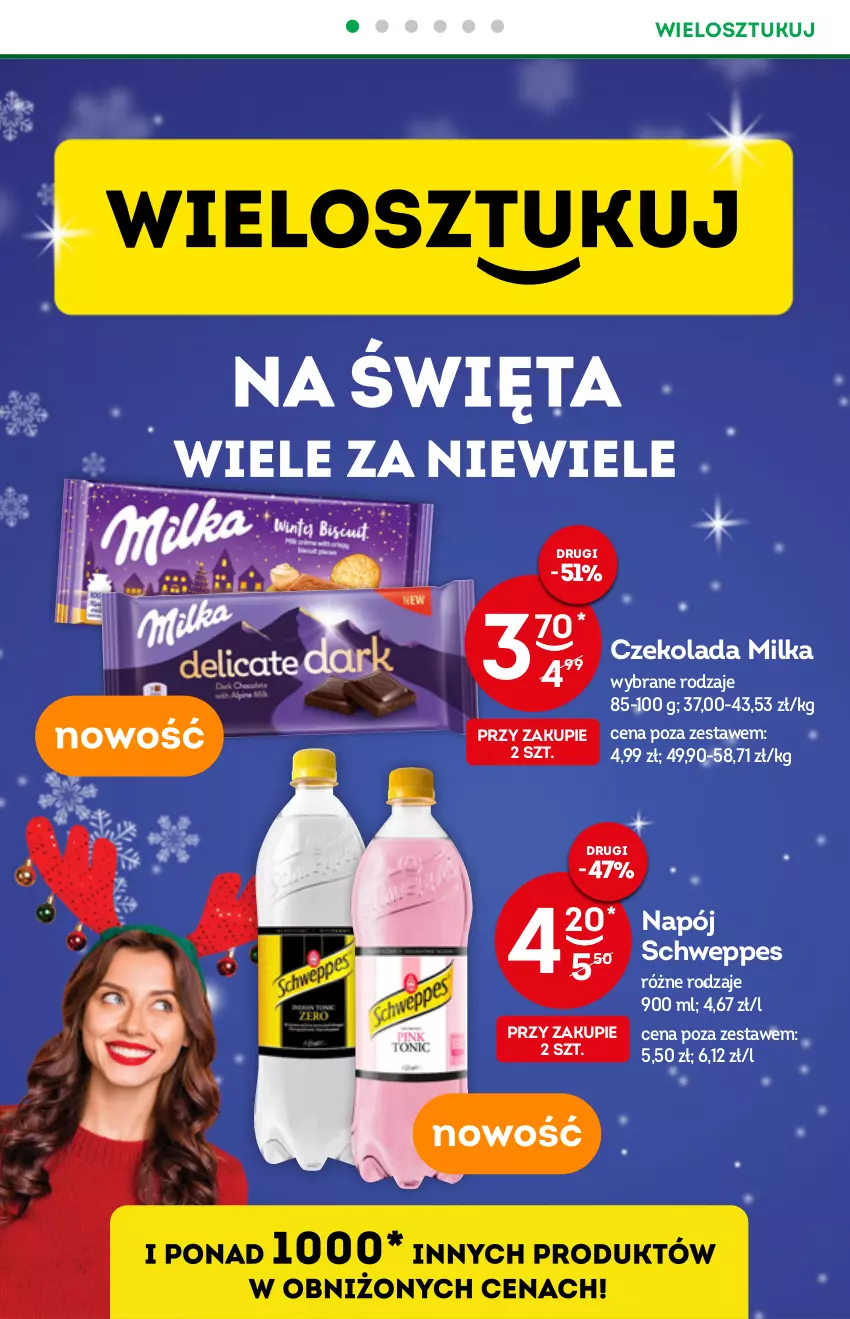 Gazetka promocyjna Żabka - ważna 22.12.2021 do 04.01.2022 - strona 12 - produkty: Czekolada, Milka, Napój, Schweppes