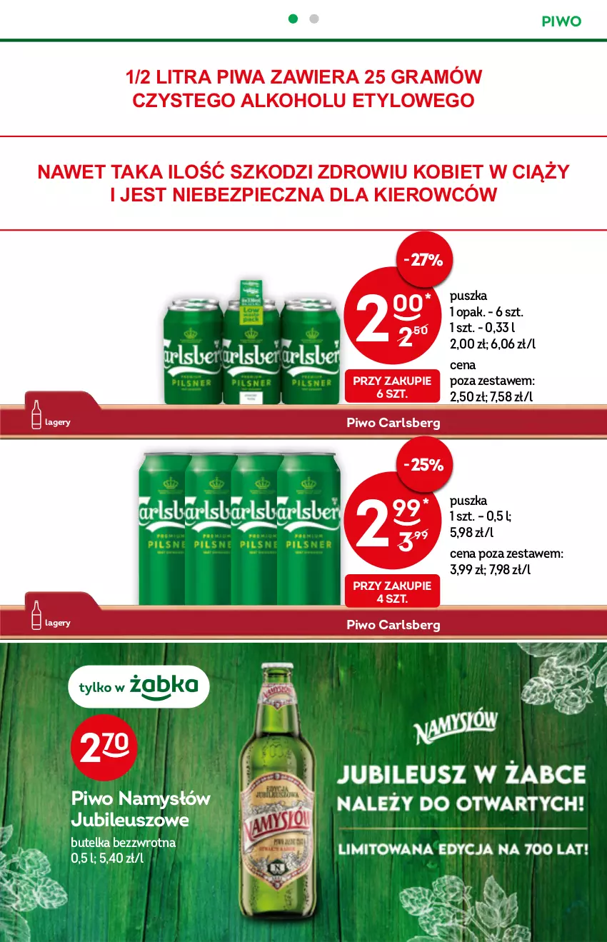 Gazetka promocyjna Żabka - ważna 22.12.2021 do 04.01.2022 - strona 28 - produkty: Carlsberg, Gra, Namysłów, Piec, Piwa, Piwo