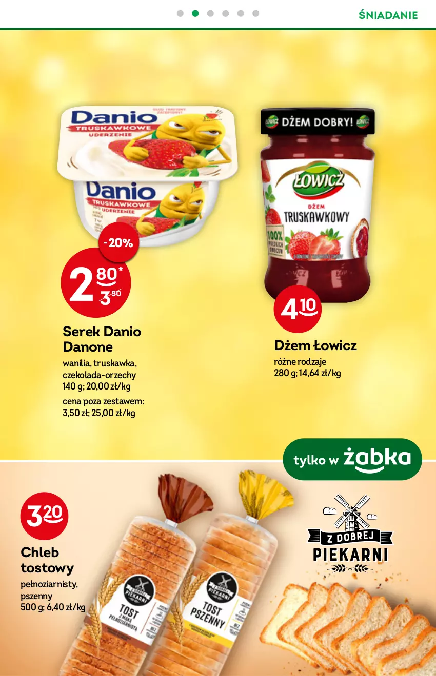 Gazetka promocyjna Żabka - ważna 22.12.2021 do 04.01.2022 - strona 40 - produkty: Chleb, Chleb tostowy, Czekolada, Danio, Danone, Dżem, Ser, Serek