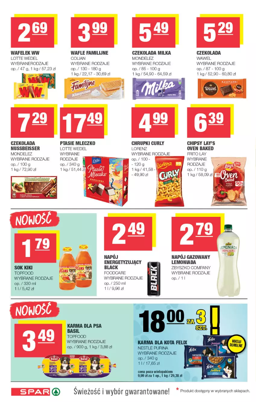 Gazetka promocyjna Spar - Spar - ważna 03.11 do 13.11.2025 - strona 6 - produkty: Chipsy, Chrupki, Czekolada, Fa, Grill, Lack, Lemoniada, Lorenz, Milka, Mleczko, Ptasie mleczko, Ser, Wafelek, Wafle, Wawel