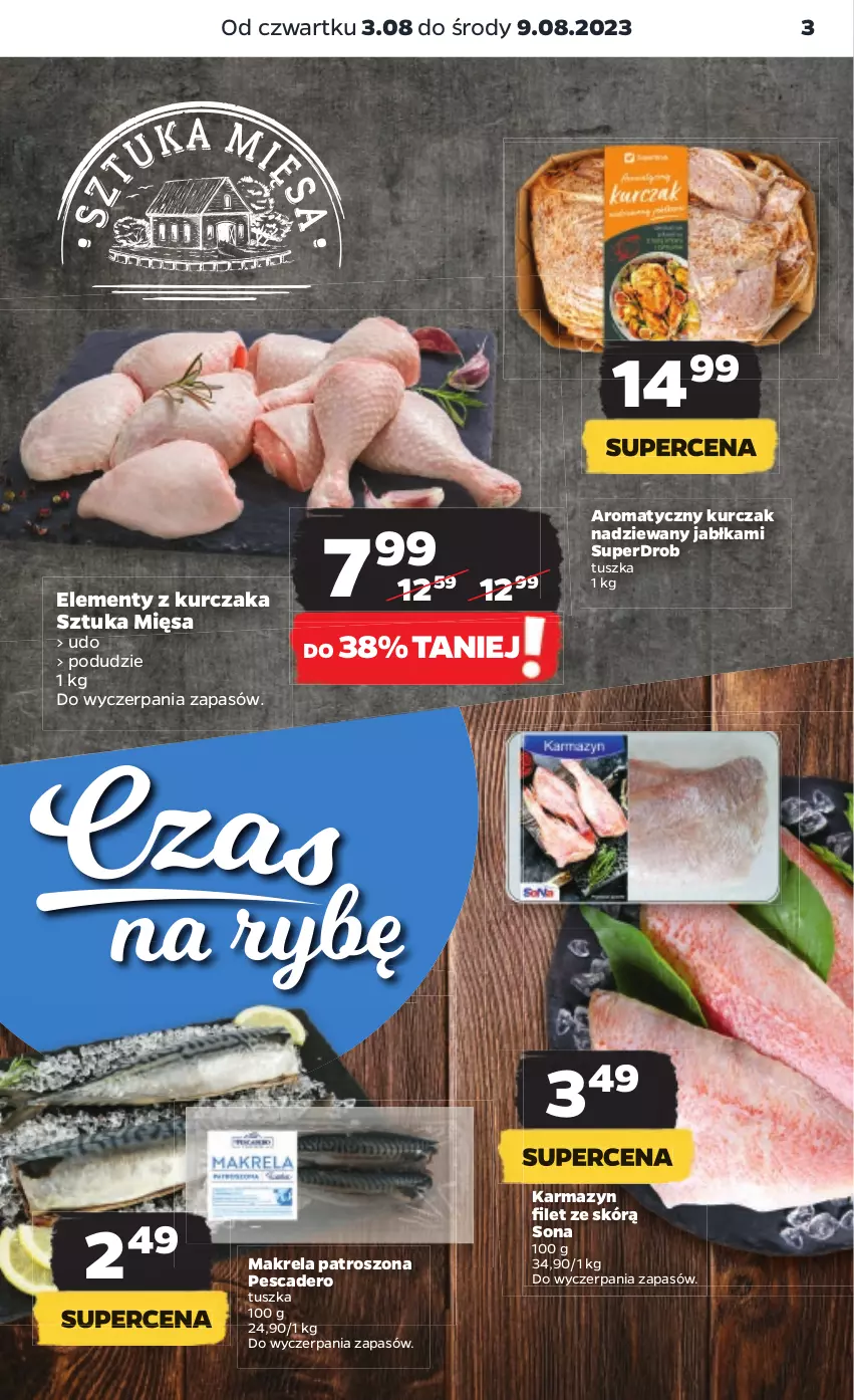 Gazetka promocyjna Netto - Artykuły spożywcze - ważna 03.08 do 09.08.2023 - strona 3 - produkty: Jabłka, Kurczak, Tusz