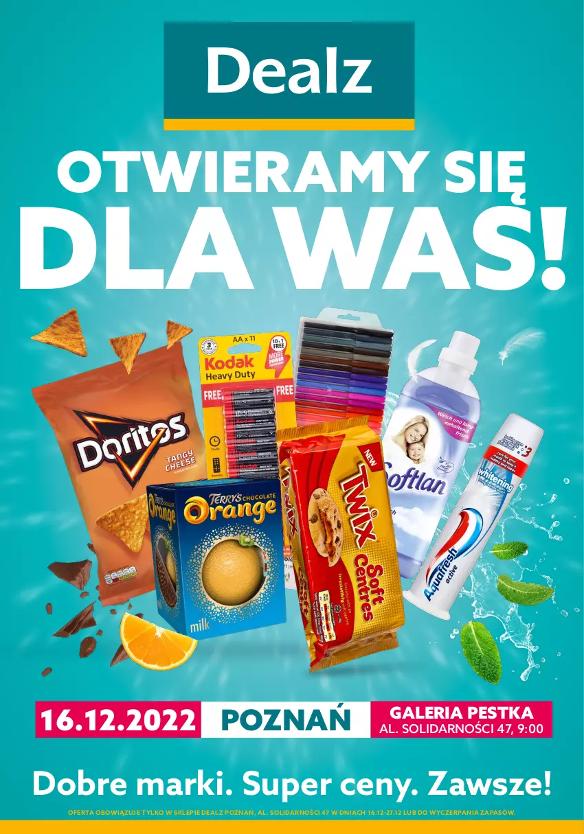 Gazetka promocyjna Dealz - WIELKIE OTWARCIE 16.12.2022 🥳Galeria Pestka, Poznań - ważna 01.01 do 01.01.1970 - strona 1