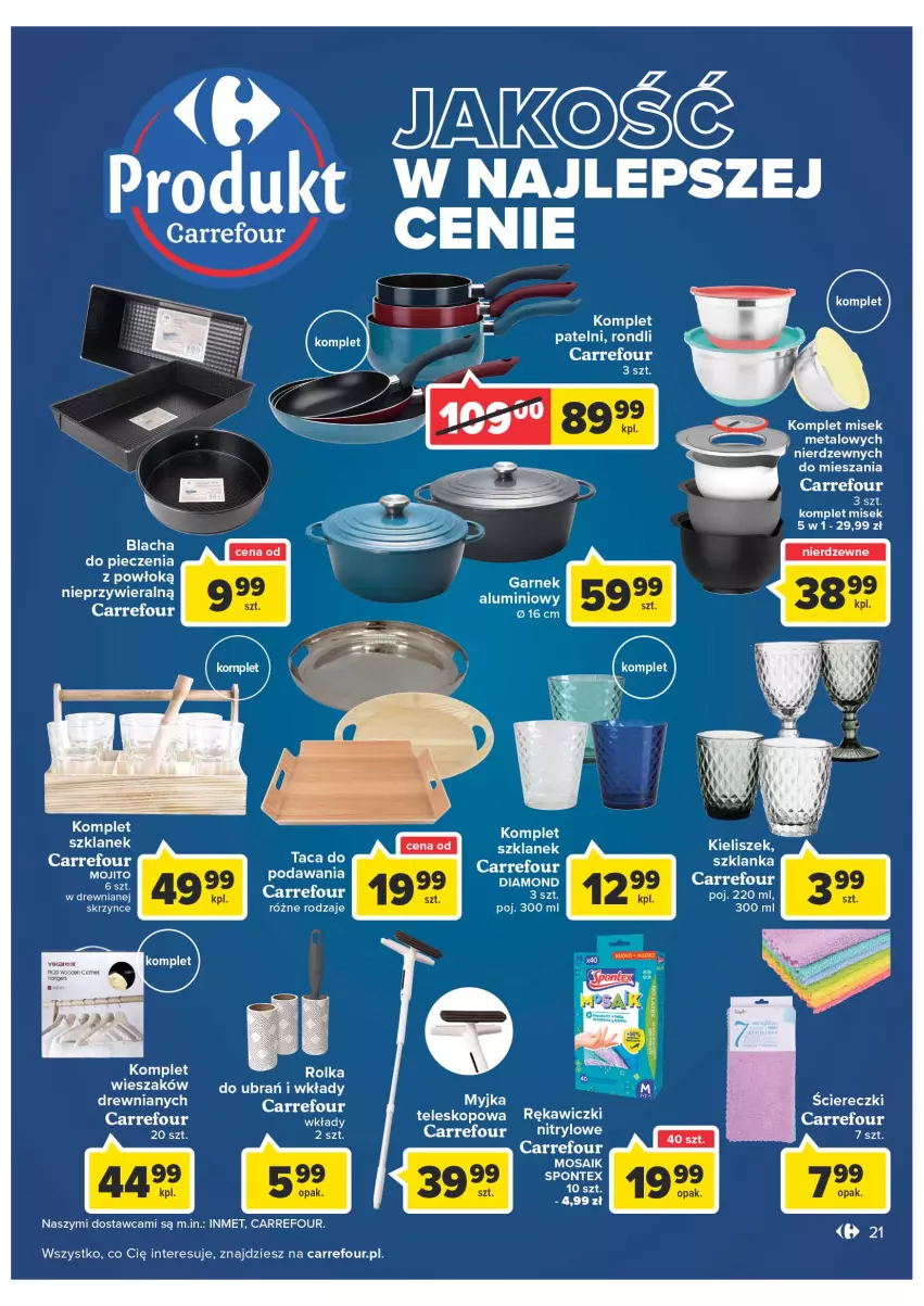 Gazetka promocyjna Carrefour - Gazetka Carrefour - ważna 28.06 do 02.07.2022 - strona 21 - produkty: Garnek, K2, Kieliszek, LG, Taca, Teleskop, Wieszak