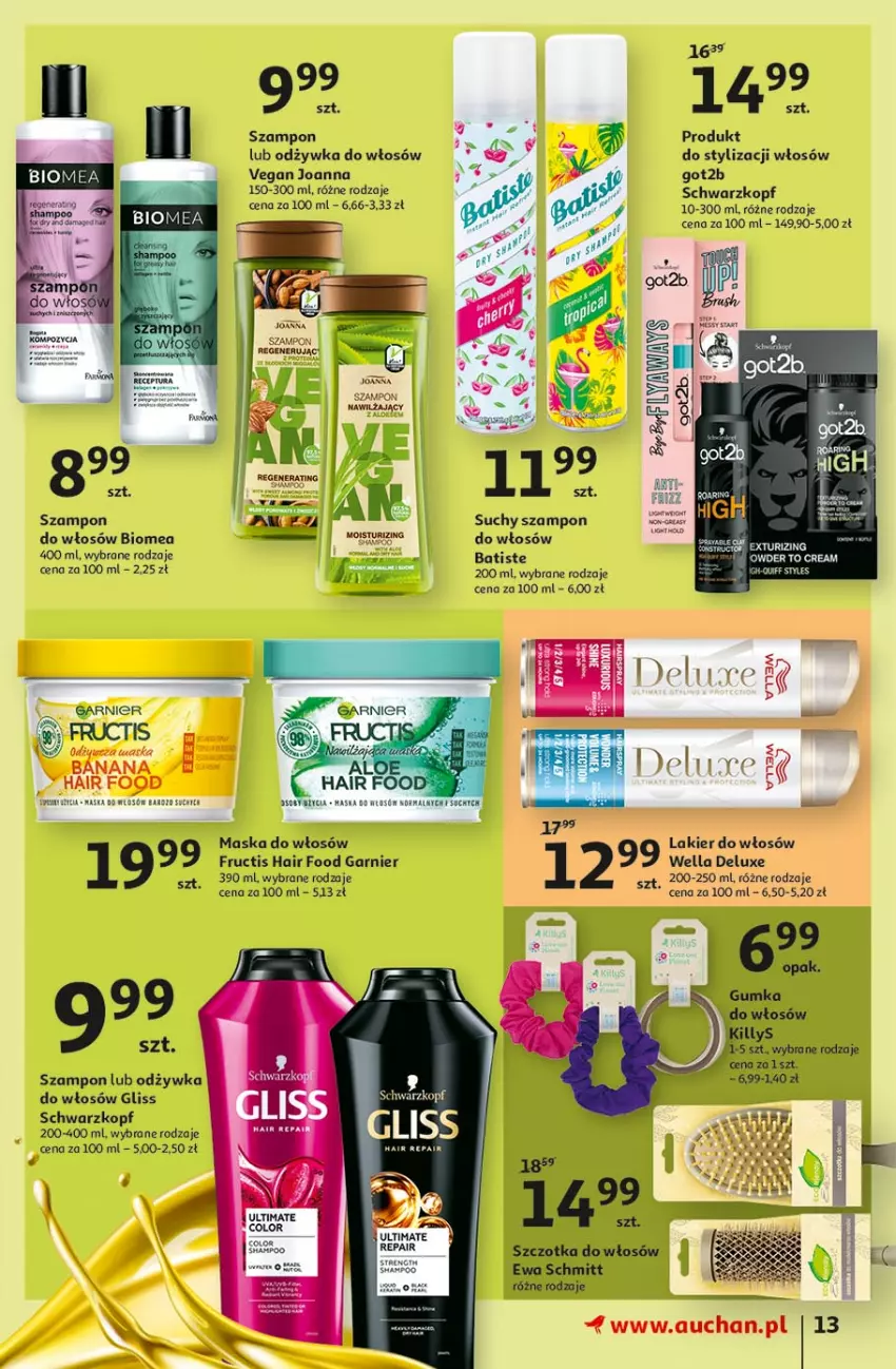 Gazetka promocyjna Auchan - Piękno z natury Hipermarkety - ważna 26.02 do 03.03.2021 - strona 13 - produkty: Batiste, Fructis, Garnier, Got2b, Gres, Joanna, Lakier, Lakier do włosów, Maska, Maska do włosów, Odżywka, Schwarzkopf, Suchy szampon, Szampon, Wella