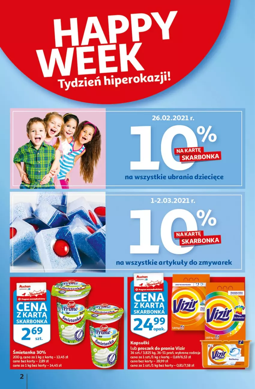 Gazetka promocyjna Auchan - Piękno z natury Hipermarkety - ważna 26.02 do 03.03.2021 - strona 2 - produkty: Dzieci, Proszek do prania, Ubrania, Vizir