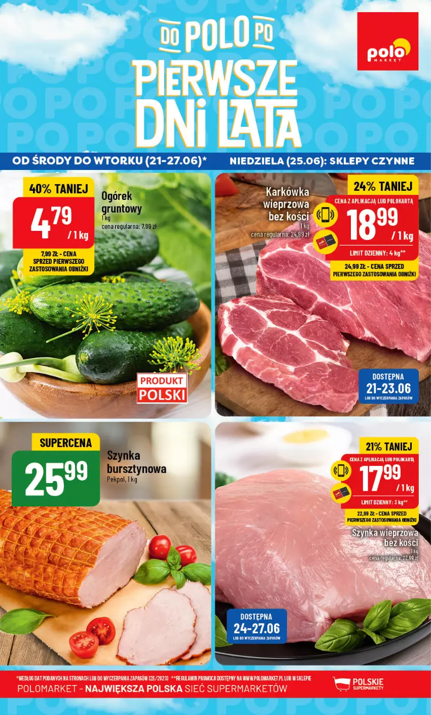 Gazetka promocyjna PoloMarket - Gazetka pomocyjna - ważna 21.06 do 27.06.2023 - strona 1 - produkty: Bursztyn, Noż, Ogórek, Pekpol