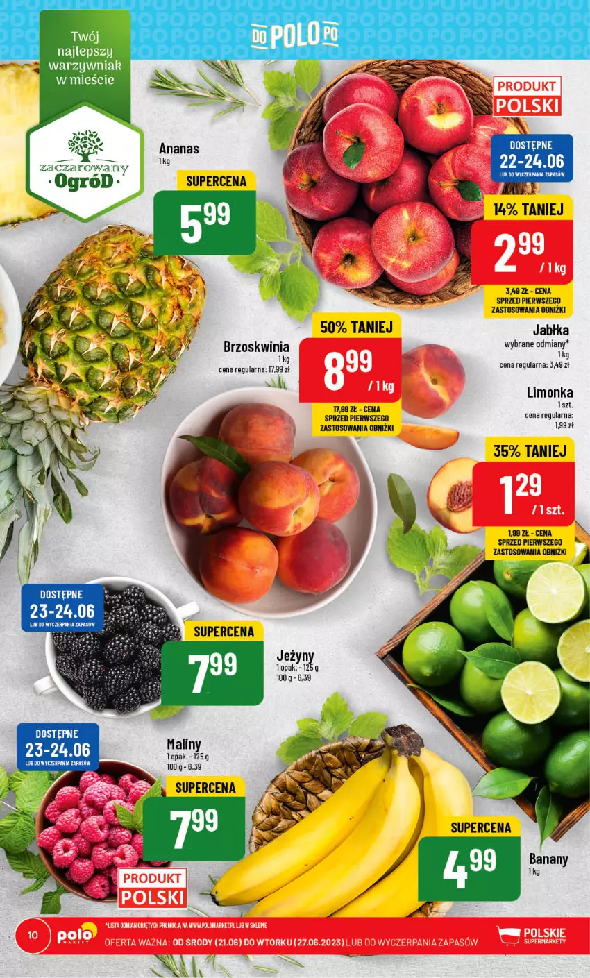 Gazetka promocyjna PoloMarket - Gazetka pomocyjna - ważna 21.06 do 27.06.2023 - strona 10 - produkty: Ananas, Jabłka, Limonka, Ogród