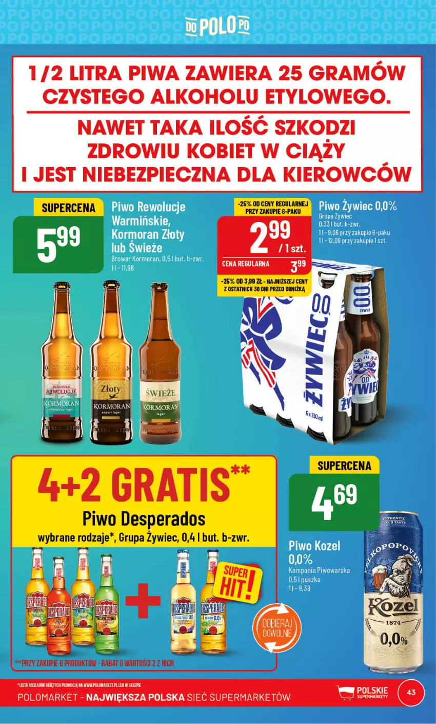 Gazetka promocyjna PoloMarket - Gazetka pomocyjna - ważna 21.06 do 27.06.2023 - strona 43 - produkty: Desperados, Gra, Piec, Piwa, Piwo