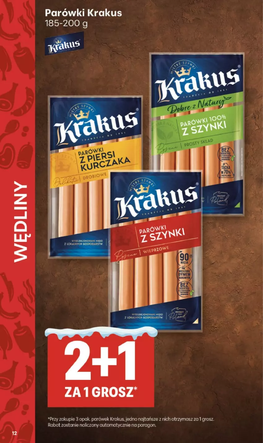 Gazetka promocyjna Delikatesy Centrum - Franczyza DC05 Czwartek - ważna 29.01 do 04.02.2026 - strona 12 - produkty: Krakus, Parówki