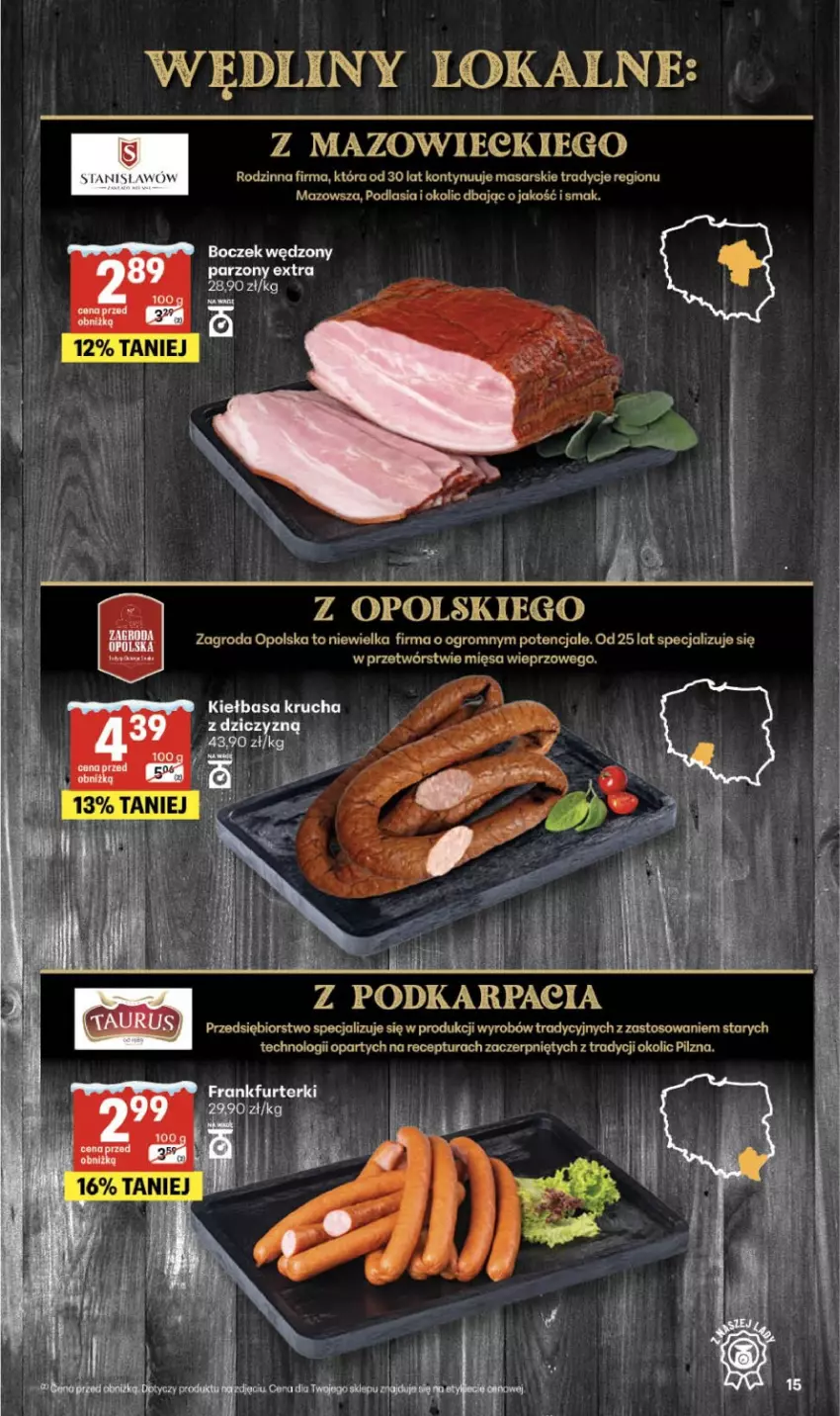 Gazetka promocyjna Delikatesy Centrum - Franczyza DC05 Czwartek - ważna 29.01 do 04.02.2026 - strona 15 - produkty: Boczek, Frankfurterki, Karp, Koc
