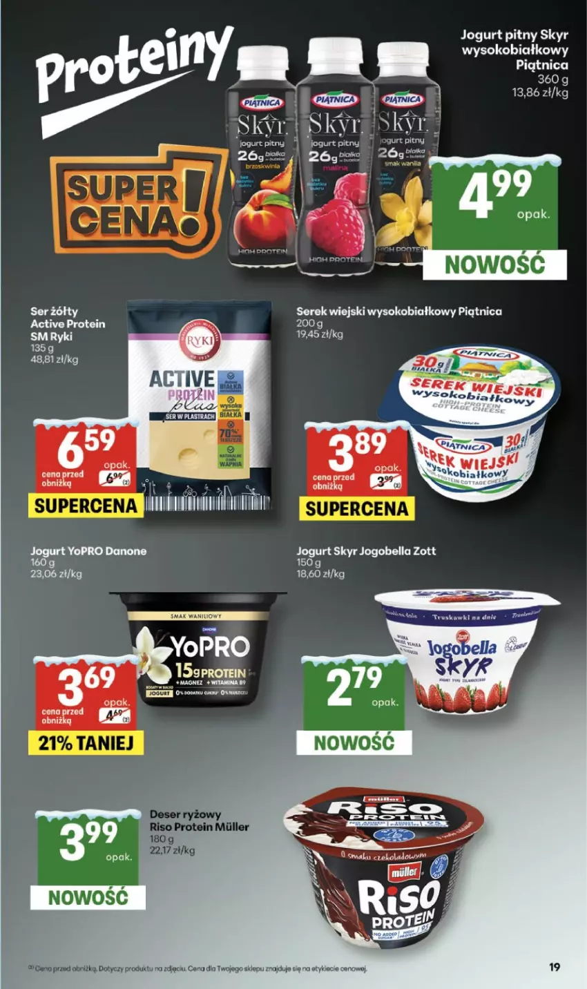 Gazetka promocyjna Delikatesy Centrum - Franczyza DC05 Czwartek - ważna 29.01 do 04.02.2026 - strona 19 - produkty: Danone, Deser, Jogurt, Jogurt pitny, Magnez, Piątnica, Ryż, Ser, Serek, Serek wiejski, Sok, Truskawki